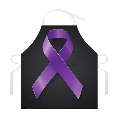 Purple All Cancer Awareness Ribbon Print Adjustable Apron