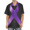 Purple All Cancer Awareness Ribbon Print Aloha Shirt