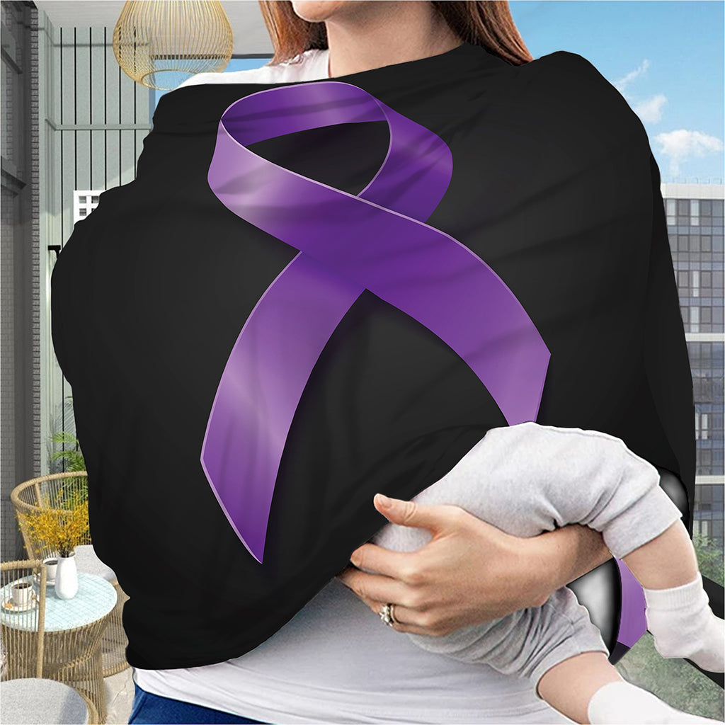 Purple All Cancer Awareness Ribbon Print Baby Seat Cover