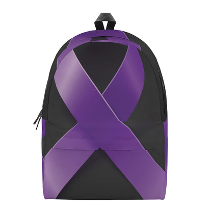 Purple All Cancer Awareness Ribbon Print Backpack