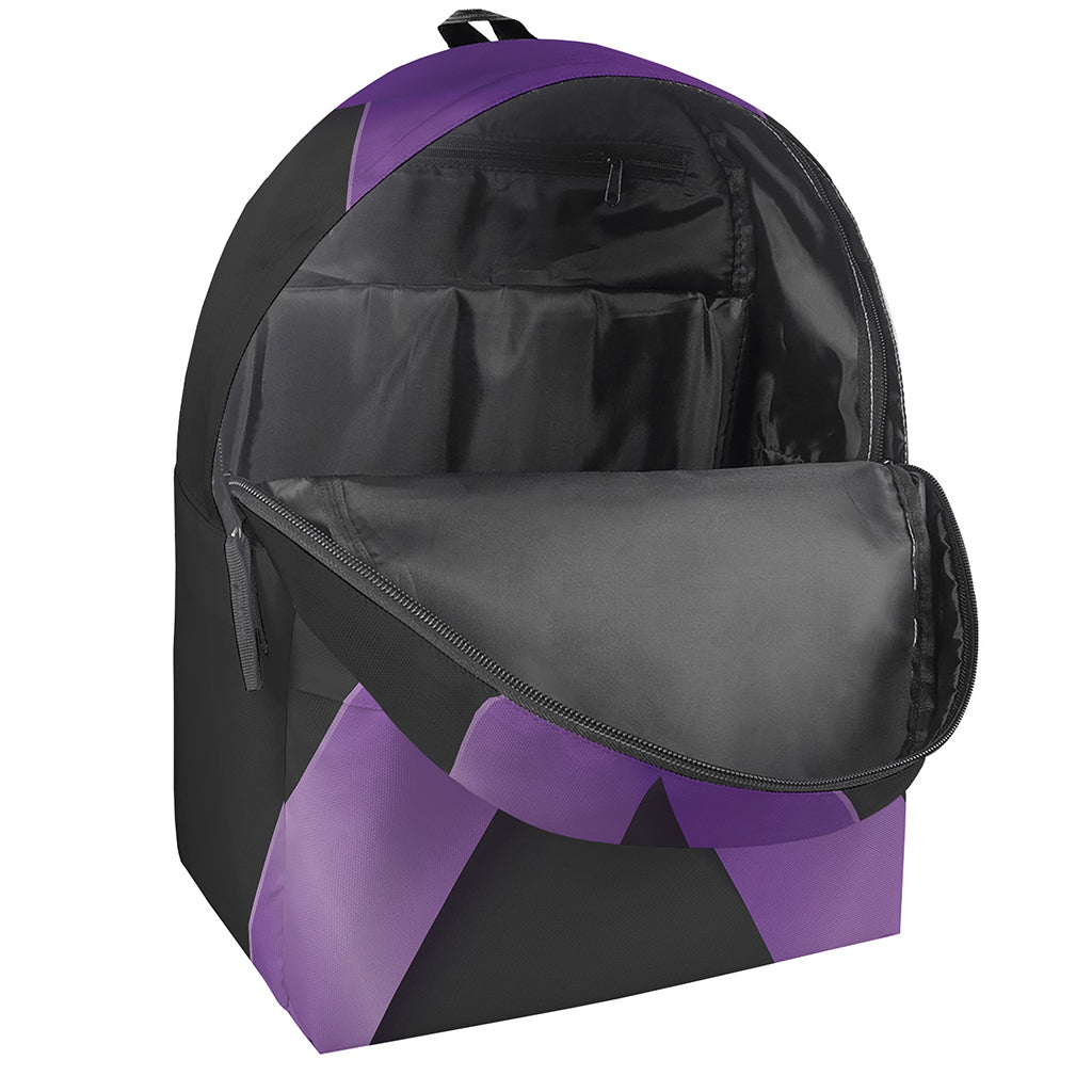 Purple All Cancer Awareness Ribbon Print Backpack