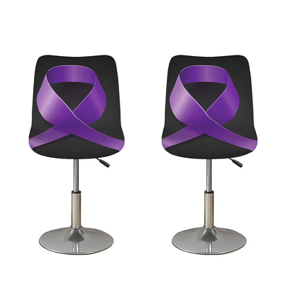 Purple All Cancer Awareness Ribbon Print Bar Stool Covers