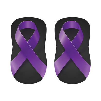 Purple All Cancer Awareness Ribbon Print Bar Stool Covers