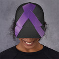Purple All Cancer Awareness Ribbon Print Baseball Cap
