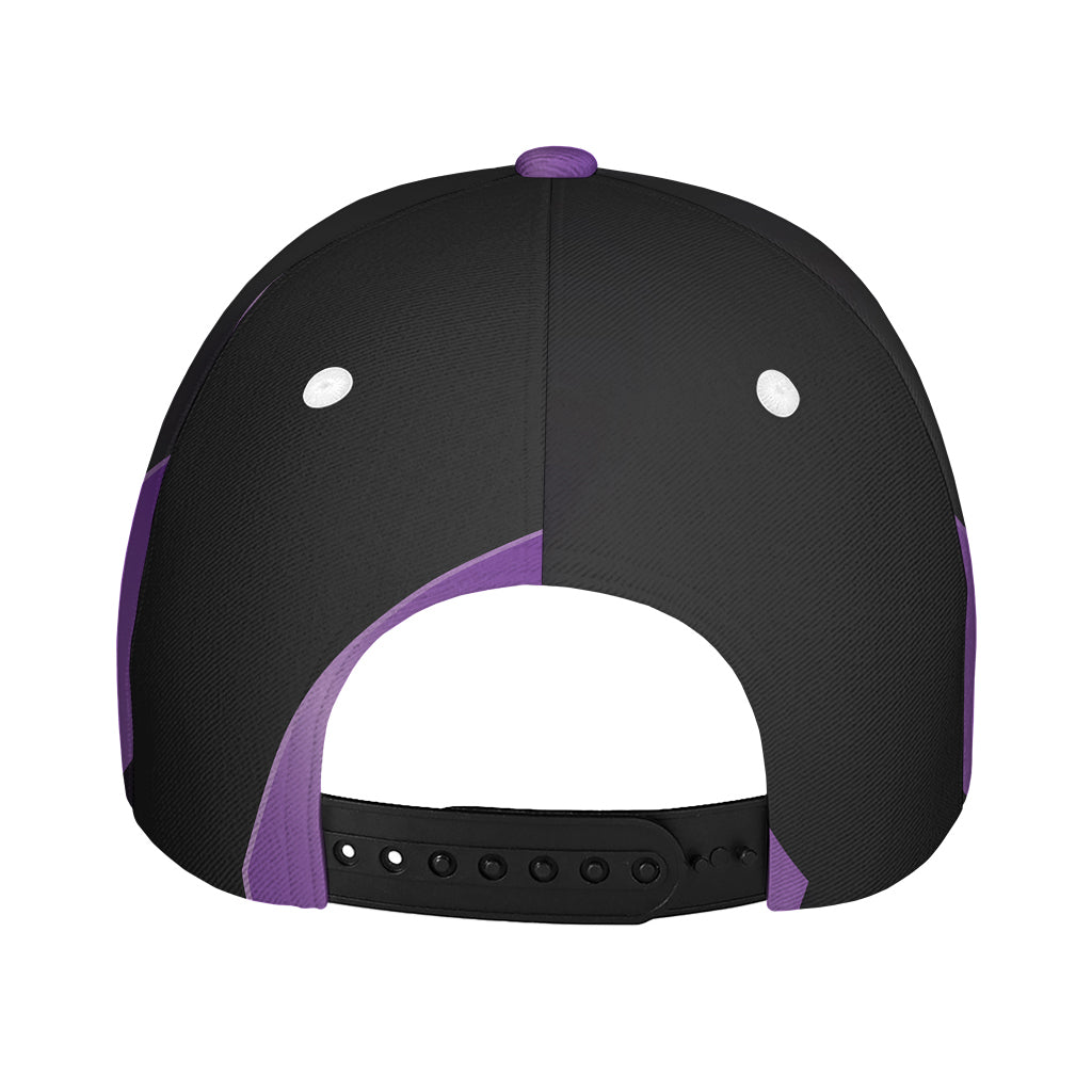 Purple All Cancer Awareness Ribbon Print Baseball Cap