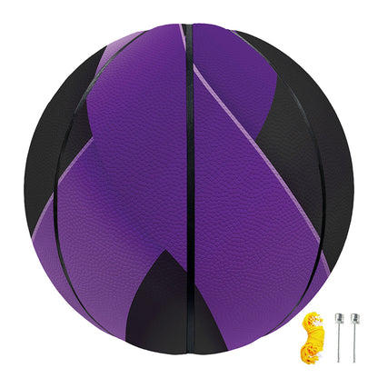 Purple All Cancer Awareness Ribbon Print Basketball