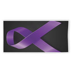 Purple All Cancer Awareness Ribbon Print Beach Towel