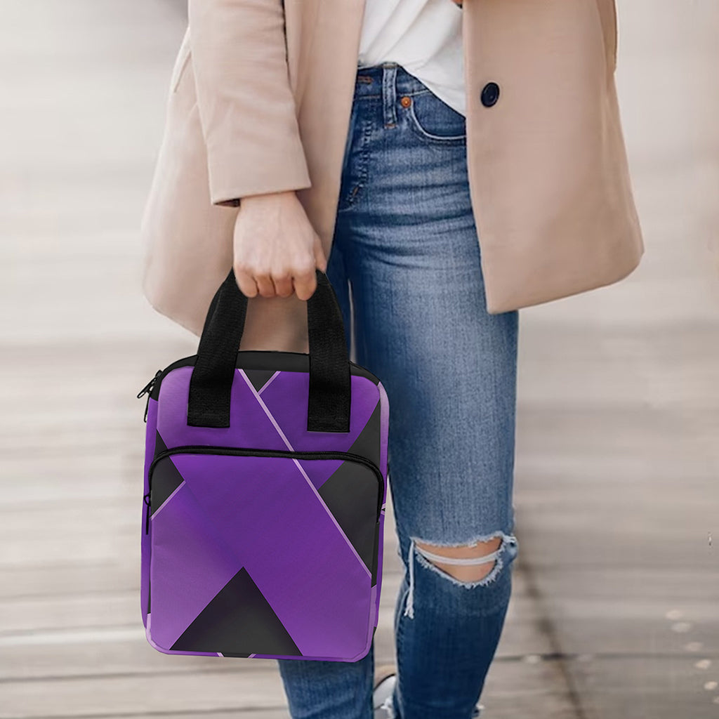 Purple All Cancer Awareness Ribbon Print Bible Tote Bag