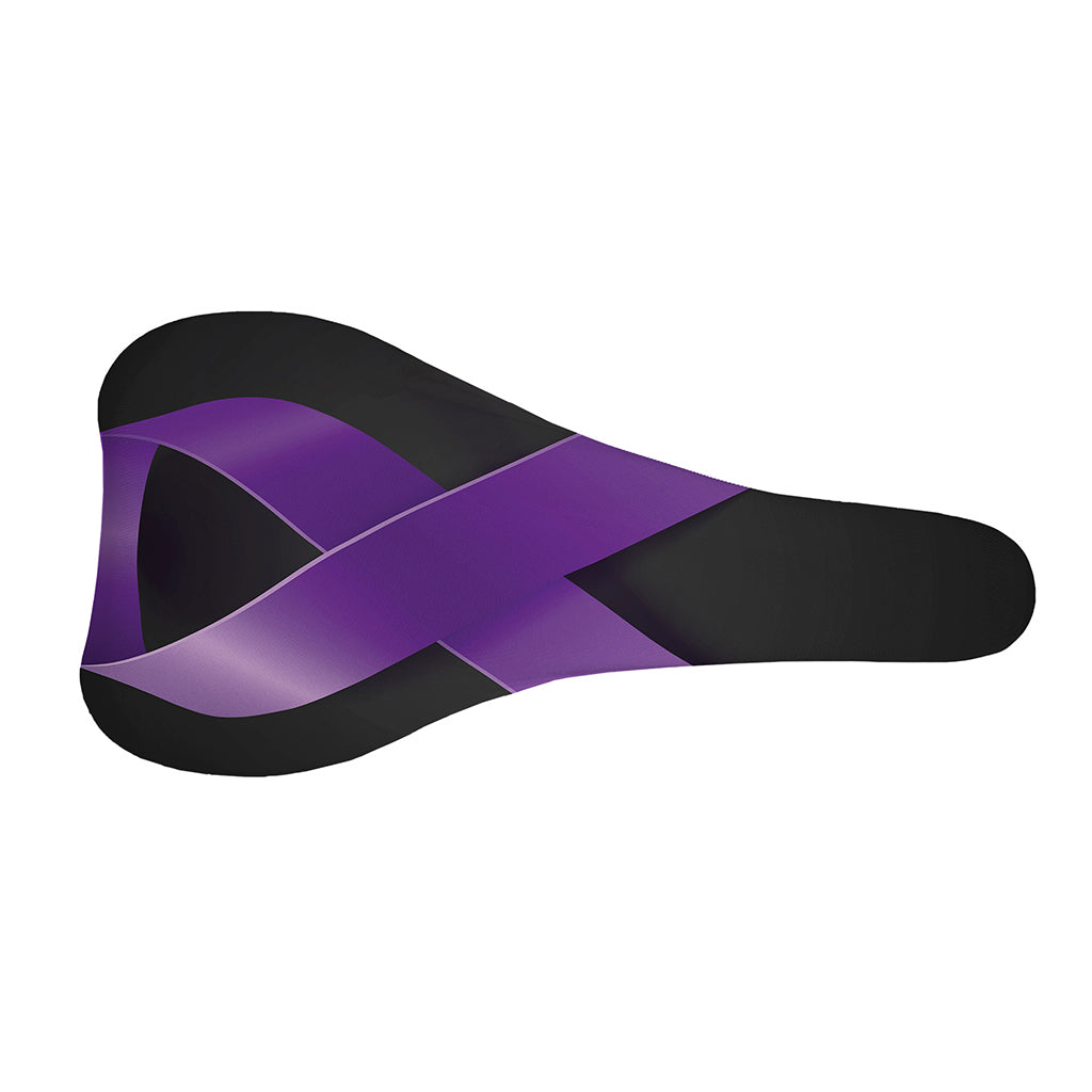 Purple All Cancer Awareness Ribbon Print Bicycle Seat Cover