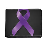 Purple All Cancer Awareness Ribbon Print Bifold Wallet