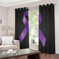 Purple All Cancer Awareness Ribbon Print Dimout Grommet Curtains