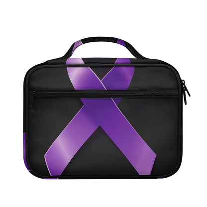 Purple All Cancer Awareness Ribbon Print Briefcase Bible Bag