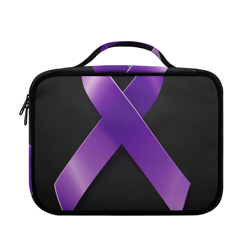 Purple All Cancer Awareness Ribbon Print Briefcase Bible Bag