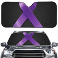 Purple All Cancer Awareness Ribbon Print Car Windshield Sun Shade