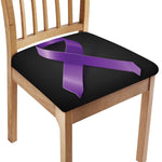 Purple All Cancer Awareness Ribbon Print Chair Cushion Cover