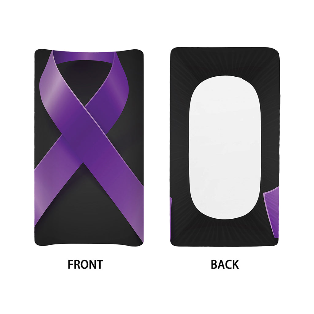Purple All Cancer Awareness Ribbon Print Changing Pad Cover