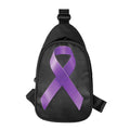 Purple All Cancer Awareness Ribbon Print Sling Bag