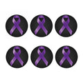 Purple All Cancer Awareness Ribbon Print Coaster Set