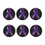 Purple All Cancer Awareness Ribbon Print Coaster Set