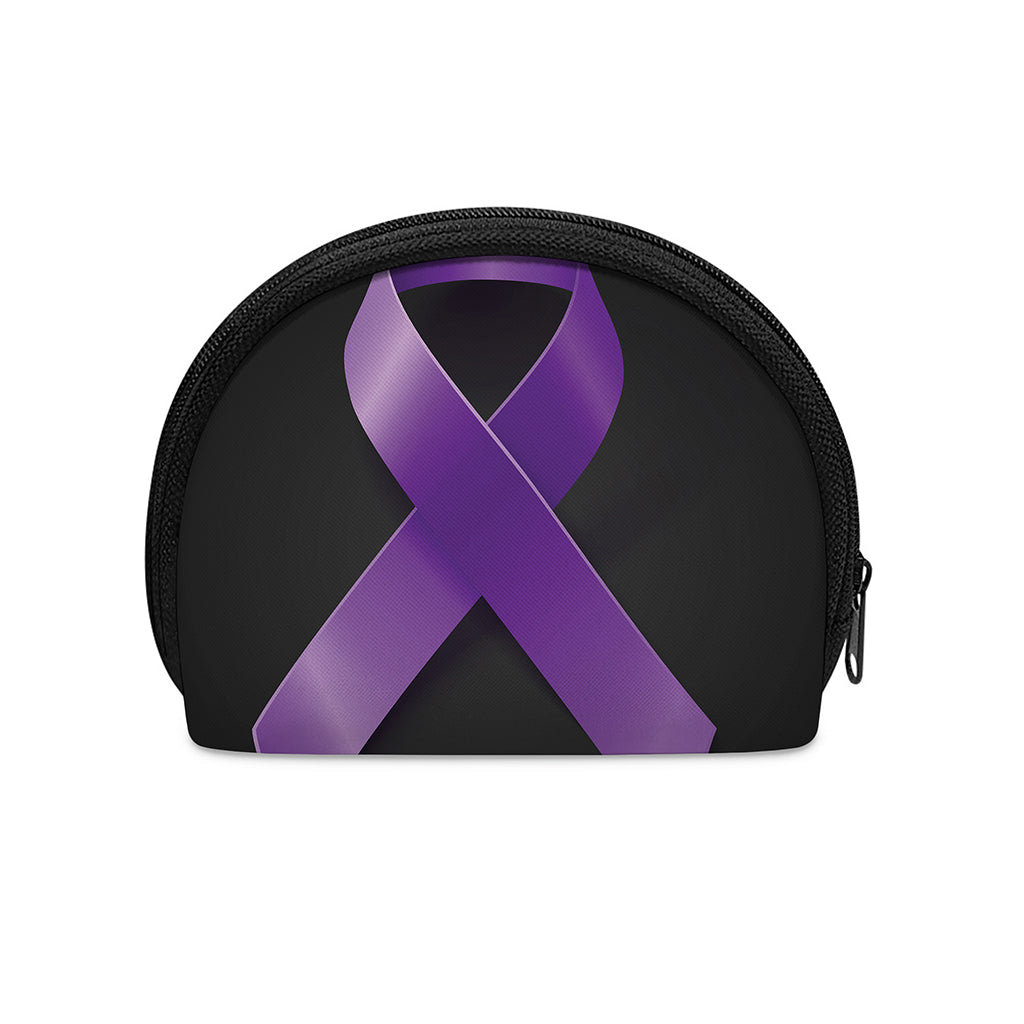 Purple All Cancer Awareness Ribbon Print Coin Purse