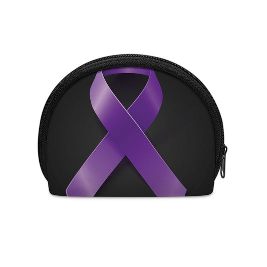 Purple All Cancer Awareness Ribbon Print Coin Purse