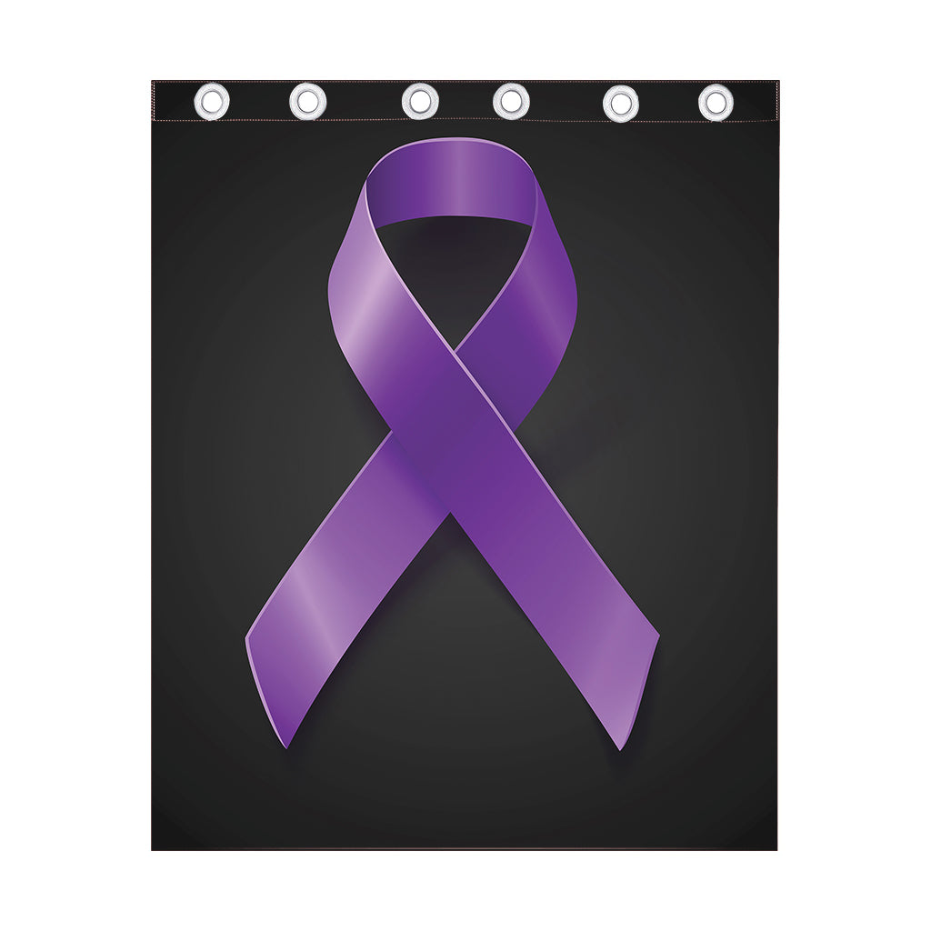 Purple All Cancer Awareness Ribbon Print Curtain