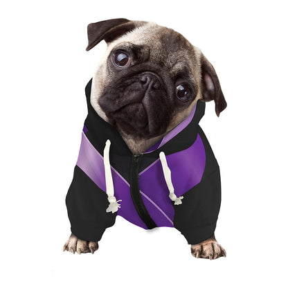 Purple All Cancer Awareness Ribbon Print Dog Zip Up Hoodie