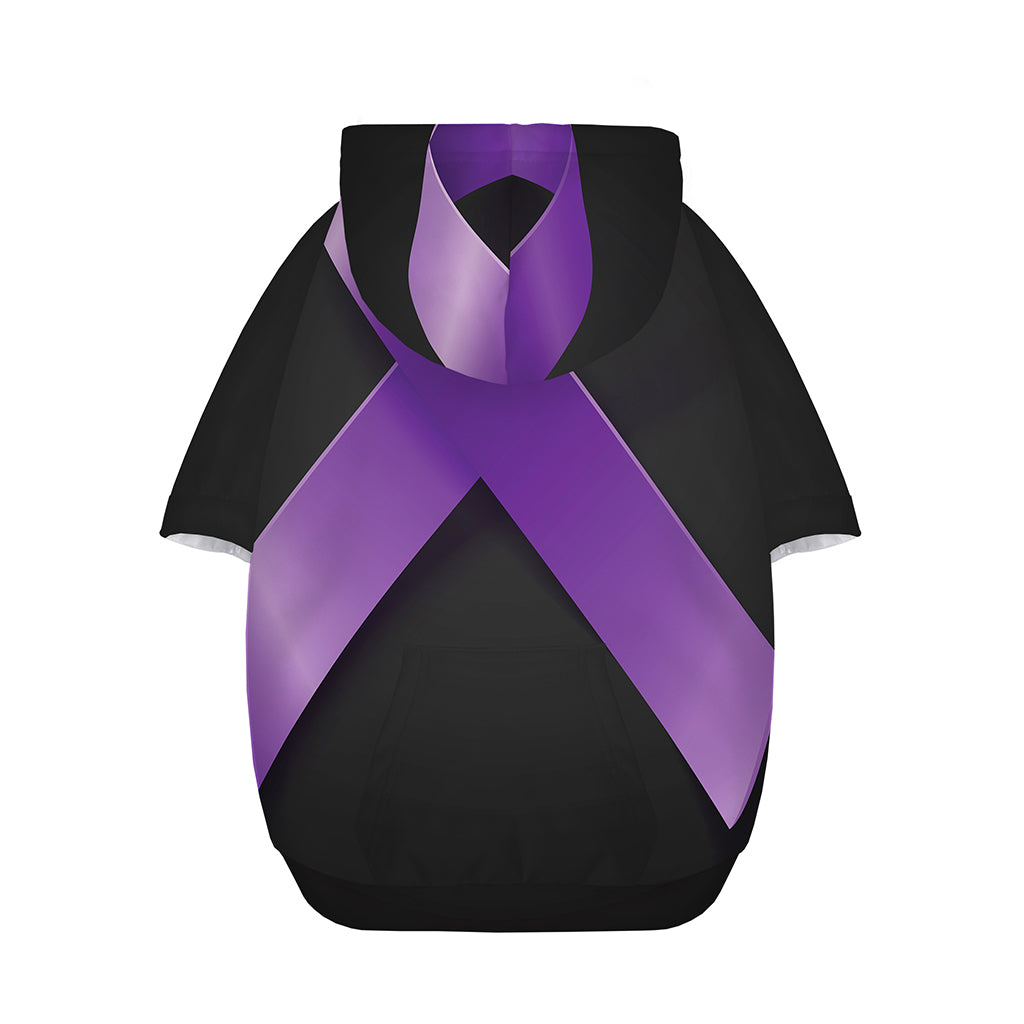 Purple All Cancer Awareness Ribbon Print Dog Zip Up Hoodie
