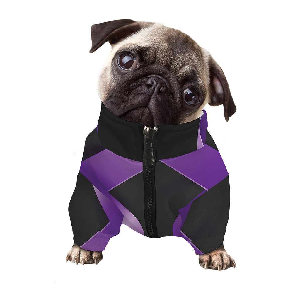 Purple All Cancer Awareness Ribbon Print Dog Zip Up Jacket