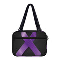 Purple All Cancer Awareness Ribbon Print Double Strap Bible Bag