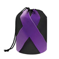 Purple All Cancer Awareness Ribbon Print Drawstring Makeup Bag