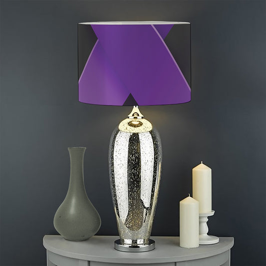 Purple All Cancer Awareness Ribbon Print Drum Lamp Shade