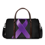 Purple All Cancer Awareness Ribbon Print Duffle Bag