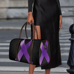 Purple All Cancer Awareness Ribbon Print Duffle Bag