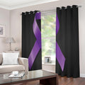 Purple All Cancer Awareness Ribbon Print Extra Wide Grommet Curtains