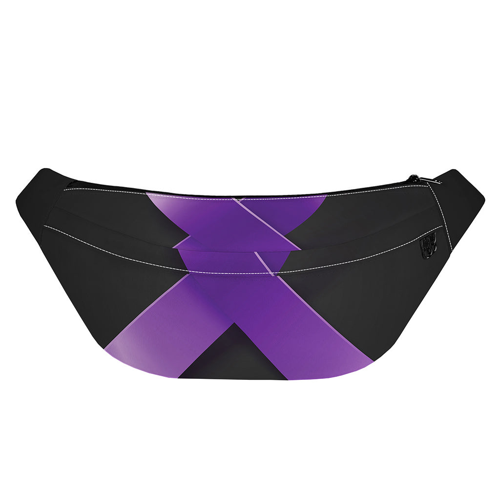 Purple All Cancer Awareness Ribbon Print Fanny Pack