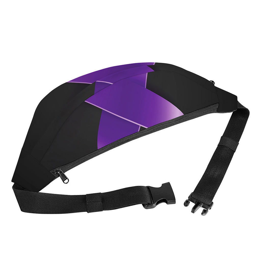 Purple All Cancer Awareness Ribbon Print Fanny Pack