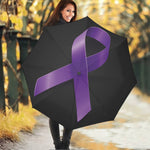 Purple All Cancer Awareness Ribbon Print Foldable Umbrella