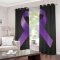 Purple All Cancer Awareness Ribbon Print Grommet Curtains
