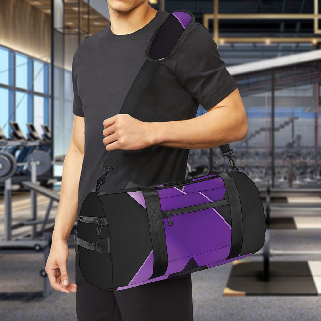 Purple All Cancer Awareness Ribbon Print Gym Bag