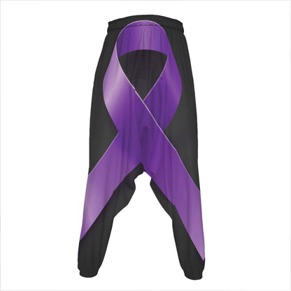 Purple All Cancer Awareness Ribbon Print Hammer Pants