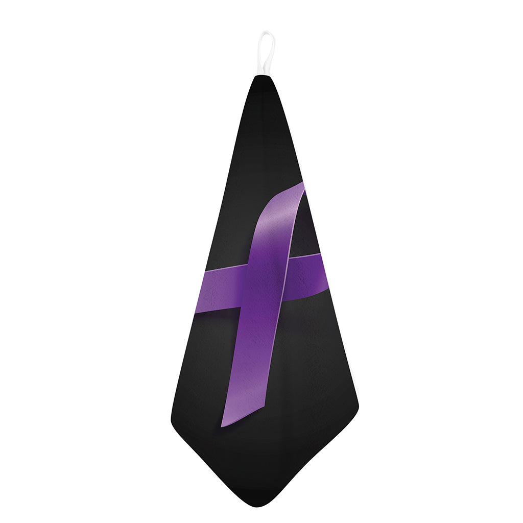 Purple All Cancer Awareness Ribbon Print Hand Towel