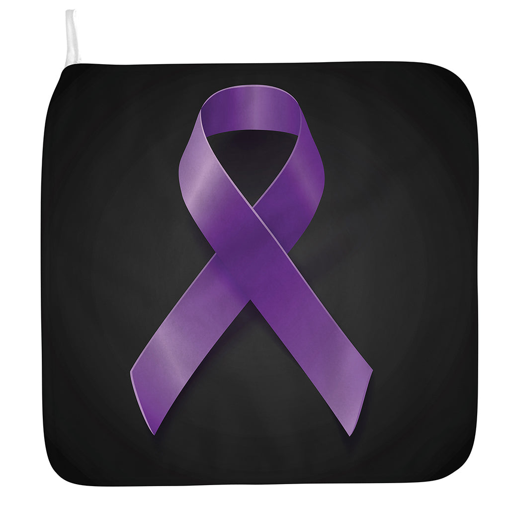 Purple All Cancer Awareness Ribbon Print Hand Towel