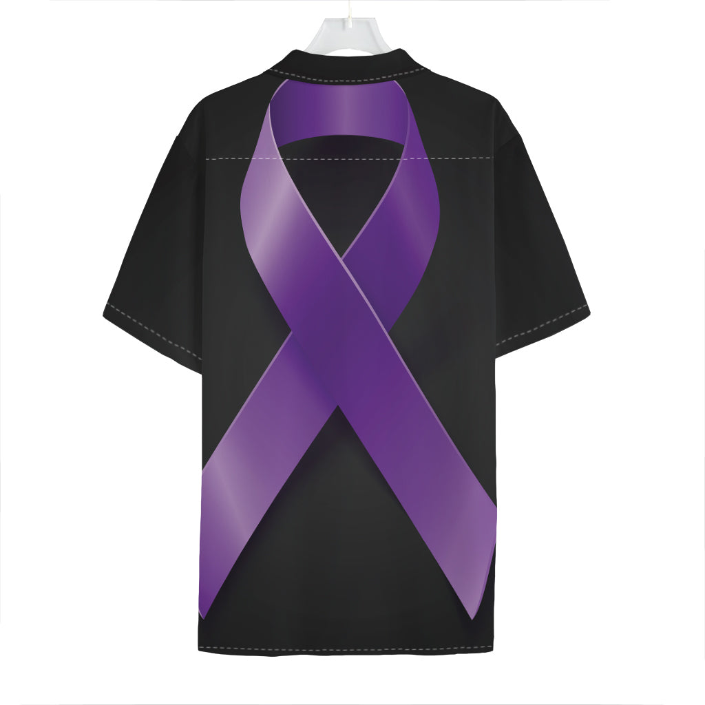 Purple All Cancer Awareness Ribbon Print Hawaiian Shirt