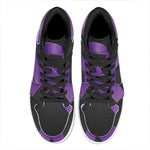 Purple All Cancer Awareness Ribbon Print High Top Leather Sneakers