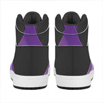 Purple All Cancer Awareness Ribbon Print High Top Leather Sneakers