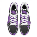 Purple All Cancer Awareness Ribbon Print High Top Leather Sneakers