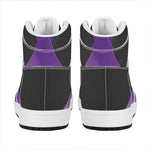Purple All Cancer Awareness Ribbon Print High Top Leather Sneakers