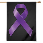 Purple All Cancer Awareness Ribbon Print House Flag