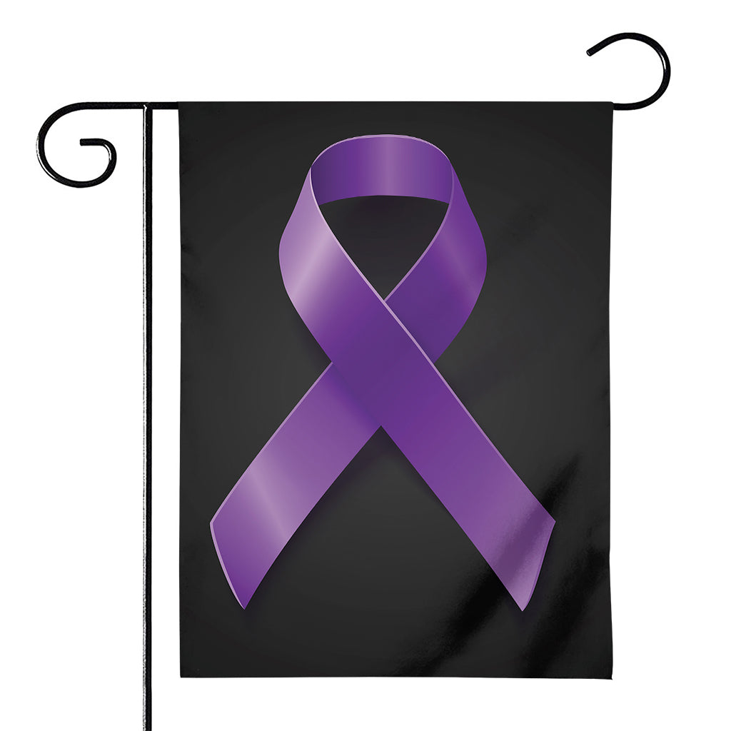 Purple All Cancer Awareness Ribbon Print House Flag